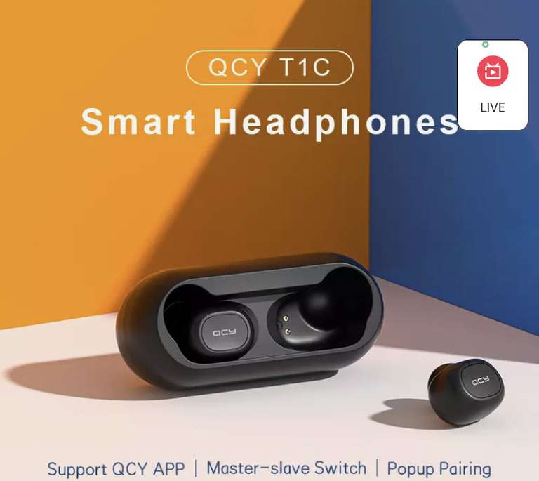 QCY T1C Zestaw słuchawkowy BT True Wireless odtwarza 20h