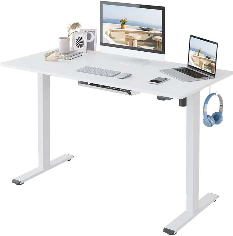 Flexispot EG1 biurko z automatyczną regulacją wysokości (białe, 100 x 60 cm)