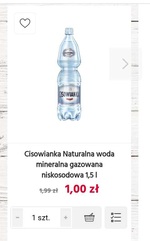 Woda mineralna Cisowianka 1.5l.za 1zł. Wszystkie rodzaje gazowana, lekko gazowana niskosodowa, niegazowana,