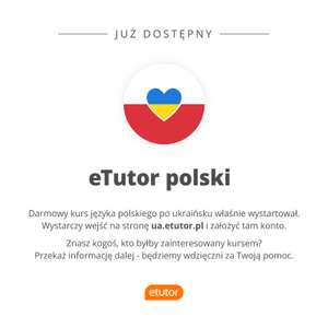 eTutor polski - darmowy kurs dla Ukraińców