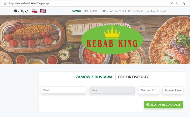 Zniżka 15% na zamówienia w Kebab King