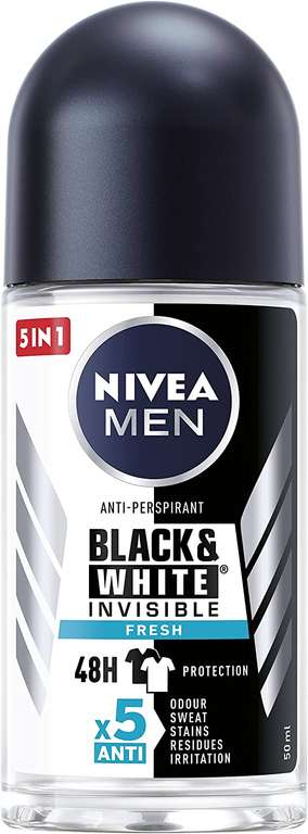NIVEA Antyperspirant Black&White Invisible Fresh roll-on, 50 ml
