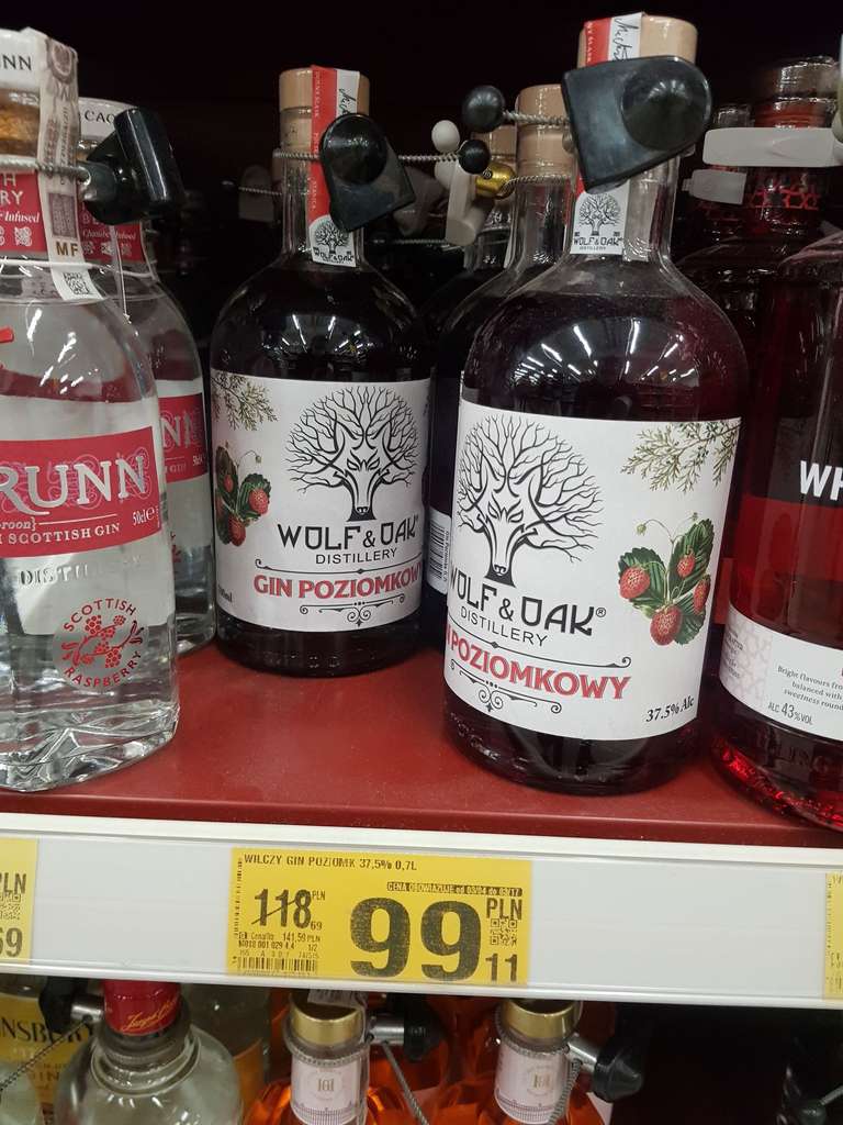 Gin Poziomkowy Wolf&Oak Auchan Lublin