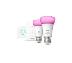 Philips Hue White and Colour Ambiance E27 1100 lm (2 szt.) - Zestaw startowy (2xE27+mostek+pilot)