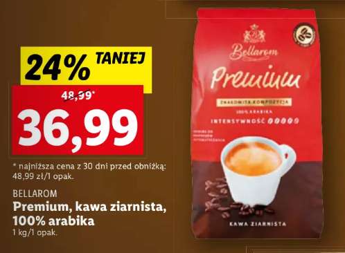 Kawa ziarnista Bellarom 100% Arabika 1kg Lidl (bez aplikacji)