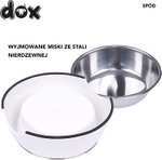 DDOXX Miska na Karmę, Antypoślizgowa|, ze stali Nierdzewnej i Melaminy | Biały, 700 ml