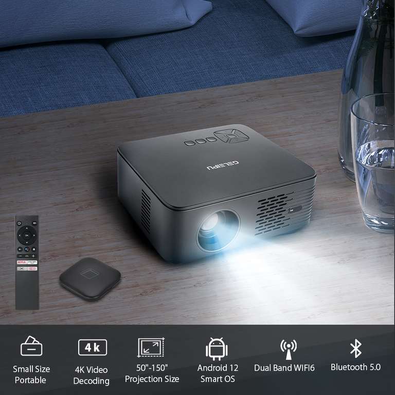 Projektor GELEIPU X5 1080P z Tv Boxem | Android 9.0 | Autofocus $239.999