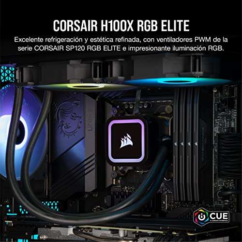 Chłodzenie procesora AIO Corsair H100x RGB Elite 240 mm 113,42 €
