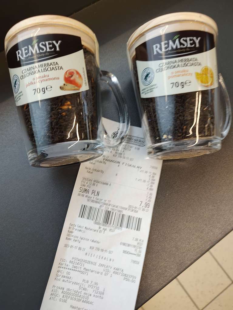Herbaty liściaste smakowe Remsey w szklance 70g za 3,99 przy zakupie 2 szt