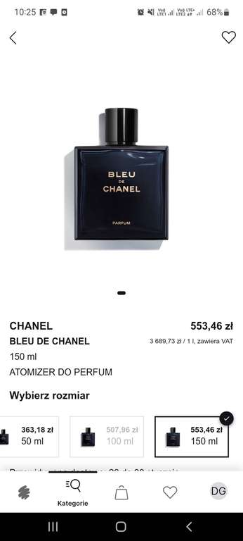 Bleu de chanel 150ml parfum