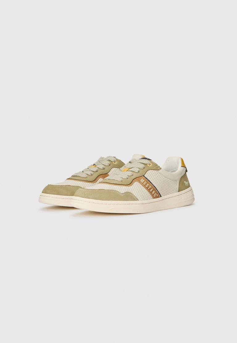 Mustang Skórzane Sneakersy niskie - khaki / 41-45