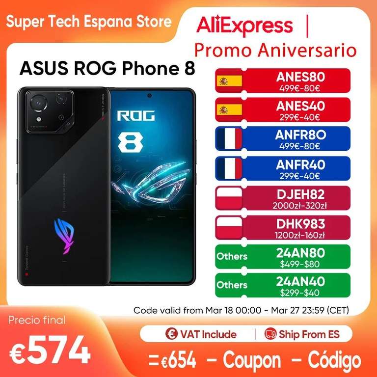 Smartfon ASUS ROG Phone 8 5G 12GB/256GB $609.52
