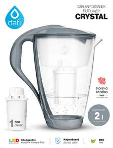 DAFI, Crystal, dzbanek filtrujący, do wody + filtr, poj. 2 L - 1 L wody przefiltrowanej