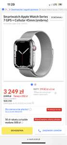 Apple Watch Series 7 GPS + Cellular 45mm (srebrny)