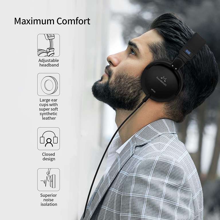SoundMAGIC HP151 Przewodowe, składane słuchawki nauszne HiFi, izolujące hałas