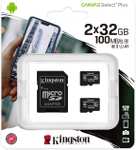 2x Kingston microSDHC 32GB Canvas Select C10 UHS-I