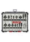 Bosch Professional 15 szt. Mieszane Zestawy Frezów (do Drewna, Ø 8 mm Trzonem, Akcesoriów Frezarek Górnowrzecionowych)