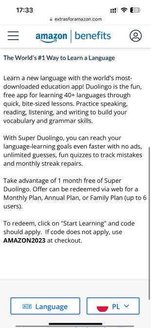 1 darmowy miesiąc Super Duolingo