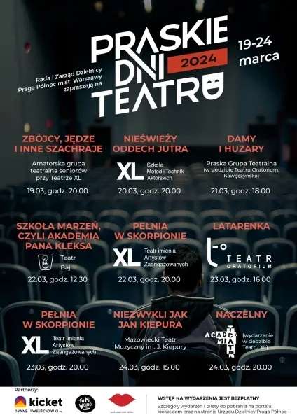 Praskie Dni Teatru 2024 >>> zbiór bezpłatnych spektakli odbywających się w Warszawie