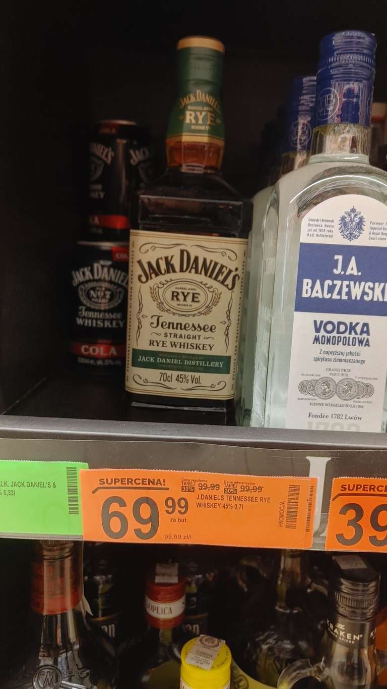 Whiskey whisky Jack Daniels Rye 0,7 Biedronka 69,99