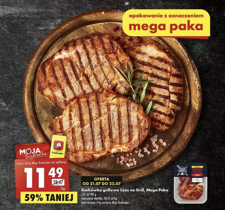 Karkówka grillowa Czas na Grill, Mega Paka 11,49 zł/kg