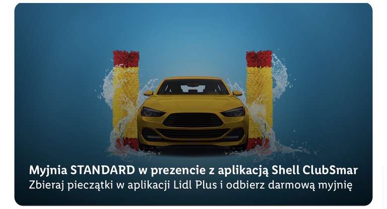 Lidl Myjnia STANDARD gratis z aplikacją Shell ClubSmar za 4 zakupy po minimum 100zł
