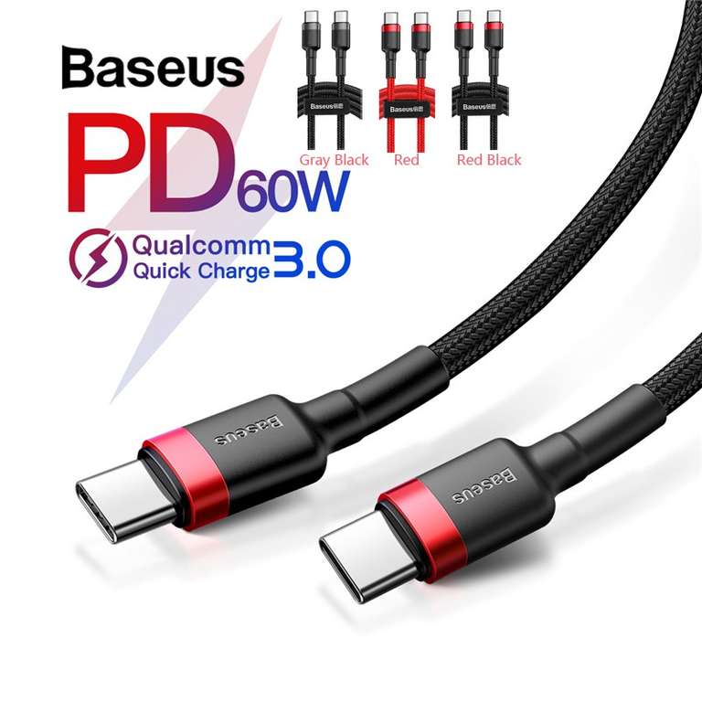 Kabel Baseus 1m USB-C -> USB-C QC 3.0 PD 60W