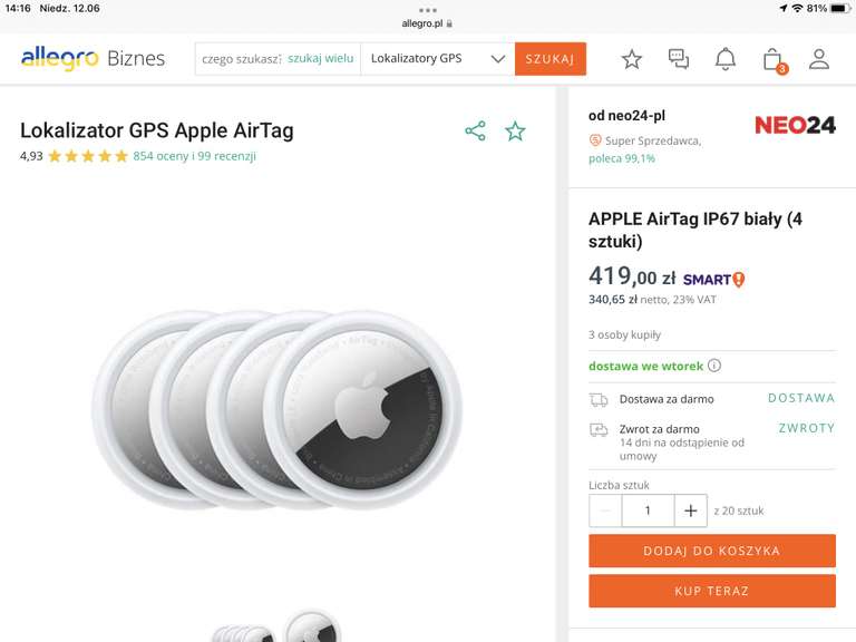 Apple Airtag 4-pak