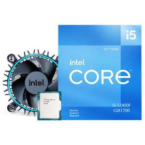 Procesor Intel Core i5-12400F BOX (taktowanie bazowe: 2,5 GHz, 6 rdzeni, LGA1700, RAM DDR4 i DDR5 do 128 GB) BX8071512400F
