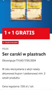 Ser Carski Pilos w plastrach 250g 1+1 gratis @Lidl
