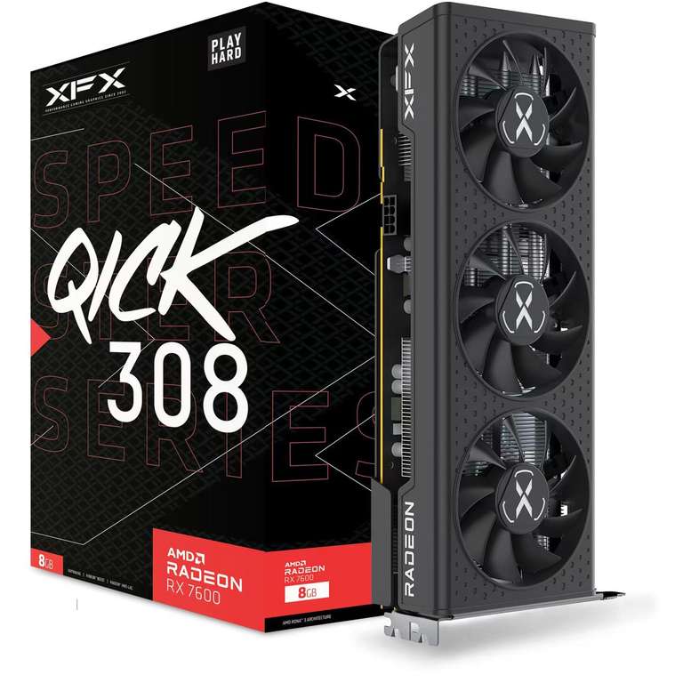 (de) Karta graficzna XFX Radeon RX 7600 Speedster QICK308 Gaming 239 euro