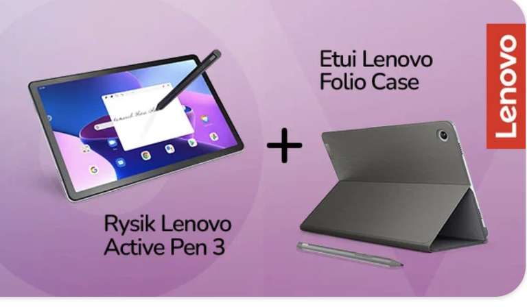 (Tablet Lenovo) Rysik Active Pen 3 i Etui Folio Case gratis przy zakupie M10 Plus 3rd Gen (+ADP One na 2 lata)