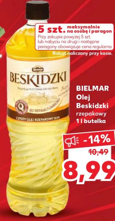 Olej rzepakowy Beskidzki 1l (tylko w sobotę 8.10.2022)