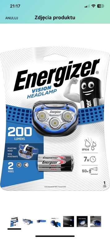 Energizer Vision latarka czołowa LED