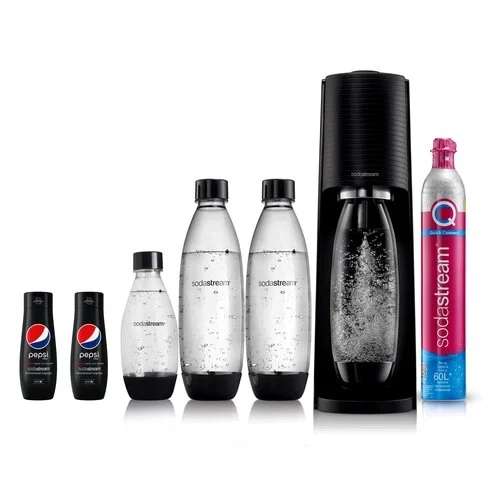 Saturator SODASTREAM Terra Czarny + 3 butelki + 2 syropy Pepsi Max