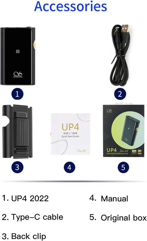 Shanling UP4 2022 Przenośny Zbalansowany Wzmacniacz Słuchawkowy Bluetooth 5.0 USB DAC