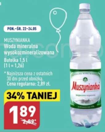 Woda mineralna Muszynianka 1,5L @Aldi