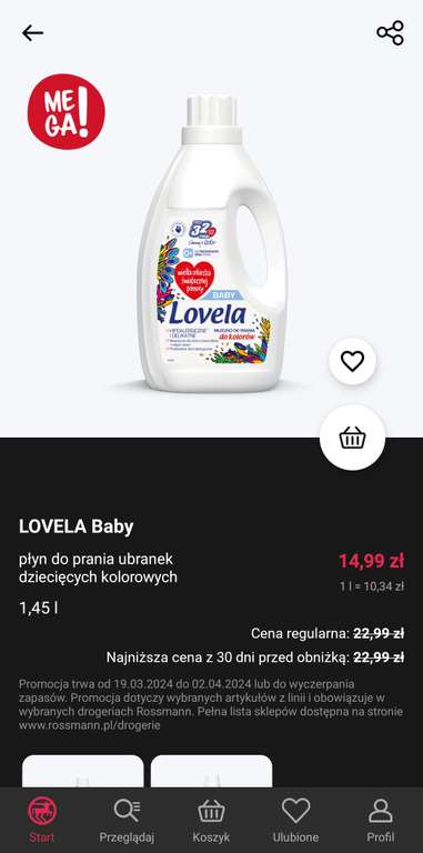 Lovela 1,45L - mleczko do prania / Rossmann