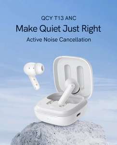 QCY T13 ANC słuchawki białe TWS Obłędne Oferty Bluetooth $15.85