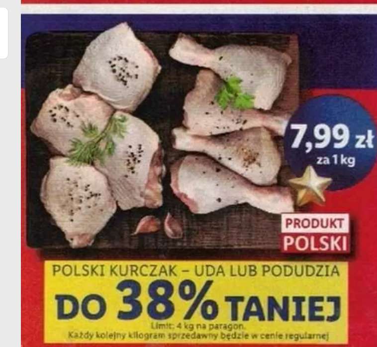 Polski Kurczak Uda lub Podudzia LIDL od 17.11 / 7.99KG