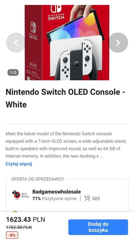 Nintendo Switch OLED Console - White