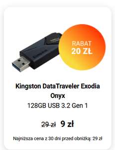 Pamięć przenośna, pendrive Kingston Data Traveler Exodia Onyx 128 GB, USB 3.2 w Komputronik