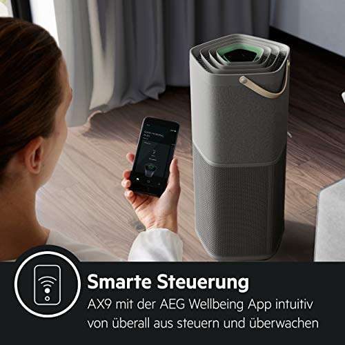 Oczyszczacz powietrza AEG (Electrolux) AX91-604GY, (17 dB, tryb automatyczny, sterowanie aplikacją, ‎41 W, 620 m3/h, do 129 m2) @ Amazon.de
