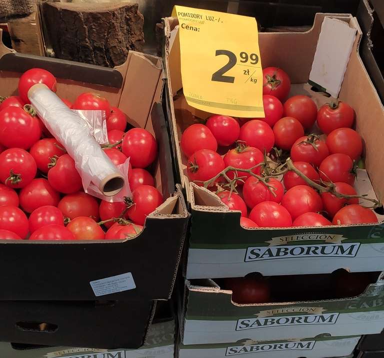 Pomidory 2.99 zł/kg. PSS Społem Białystok Sklep Bazar.