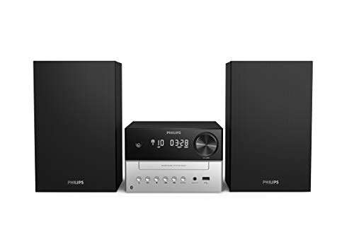Mini Wieża Phillips Audio M3205/12 z CD i USB i BT, FM, MP3-CD, port USB, 18 W, Bass Reflex, cyfrowa regulacja dźwięku | Amazon | 67.99€