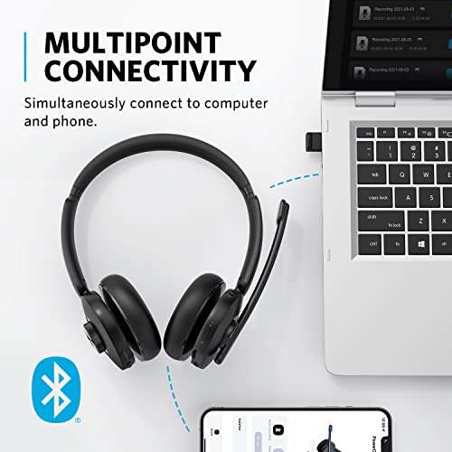 Anker PowerConf H500, zestaw słuchawkowy Bluetooth Dual-Ear z mikrofonem