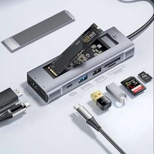 Essager 8-w-1 Hub USB/USB-C/M.2 NVMe/HDMI | $23.39