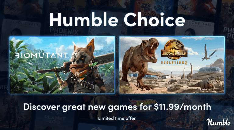 Humble Bundle Choice Marzec 2023 Jurassic World Evolution 2 | Biomutant | Hero's Hour |