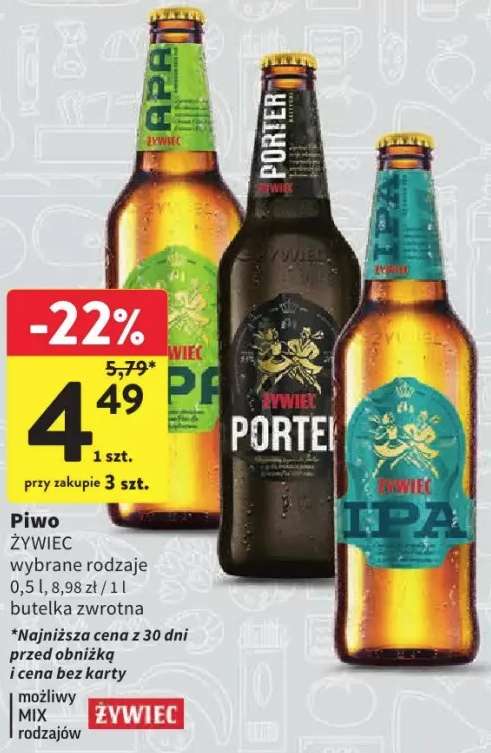 Piwo Żywiec porter, IPA, APA butelka zw. 0,5L @Intermarche