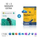 Microsoft 365 Family 15 miesięcy + NORTON 360 Deluxe Amazon.de